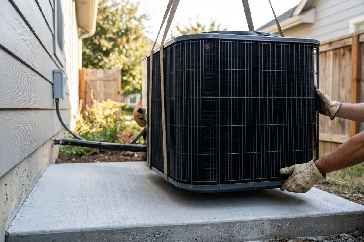 AC Installation technician at work