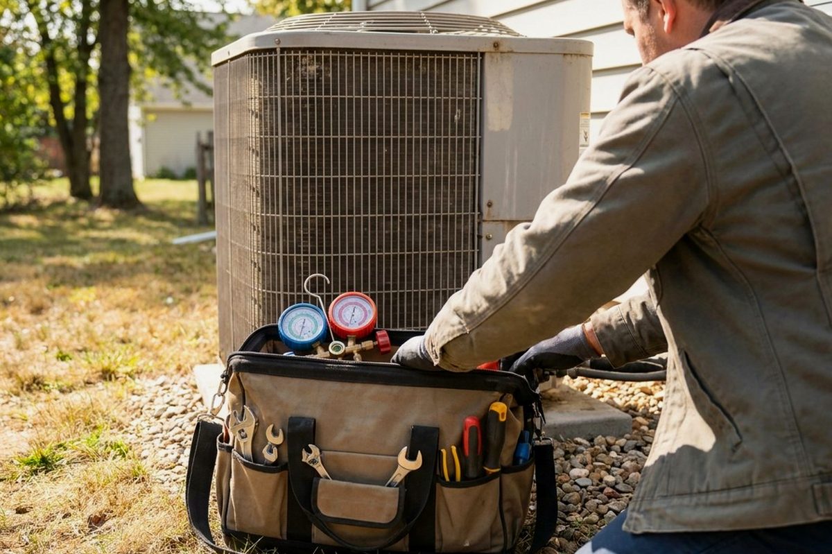 HVAC technician at work